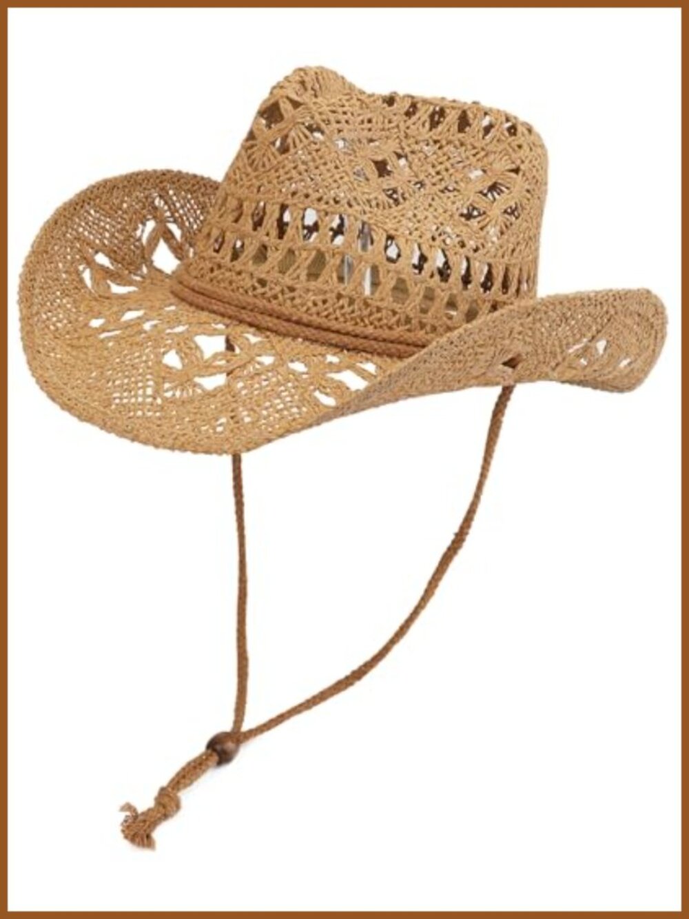 Straw Cowboy Hat Wide Shapeable Brim Western Sun Beach Hat
